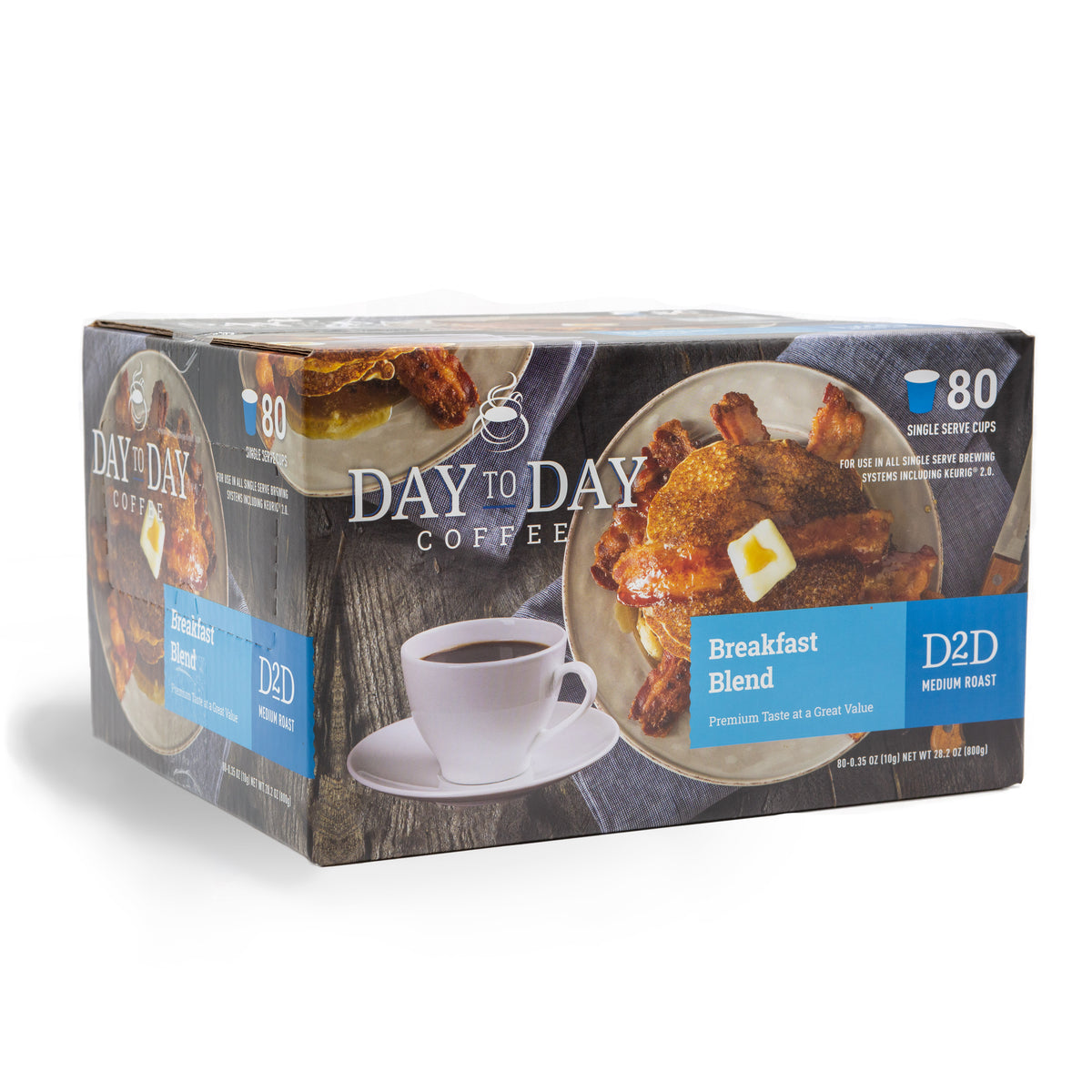 Day to day coffee 80 count breakfast blend medium roast coffee pods for single serve coffee brewer