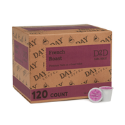 Box of Day Coffee French Roast K-Cups on a white background