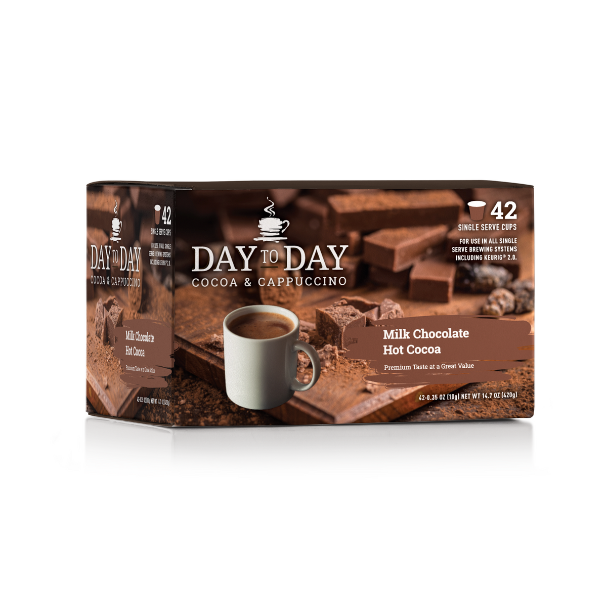 Day to day coffee 42 count hot cocoa medium roast coffee pods for single serve coffee brewer