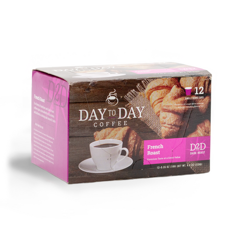 Day to day coffee 12 count french roast dark roast coffee pods for single serve coffee brewer 