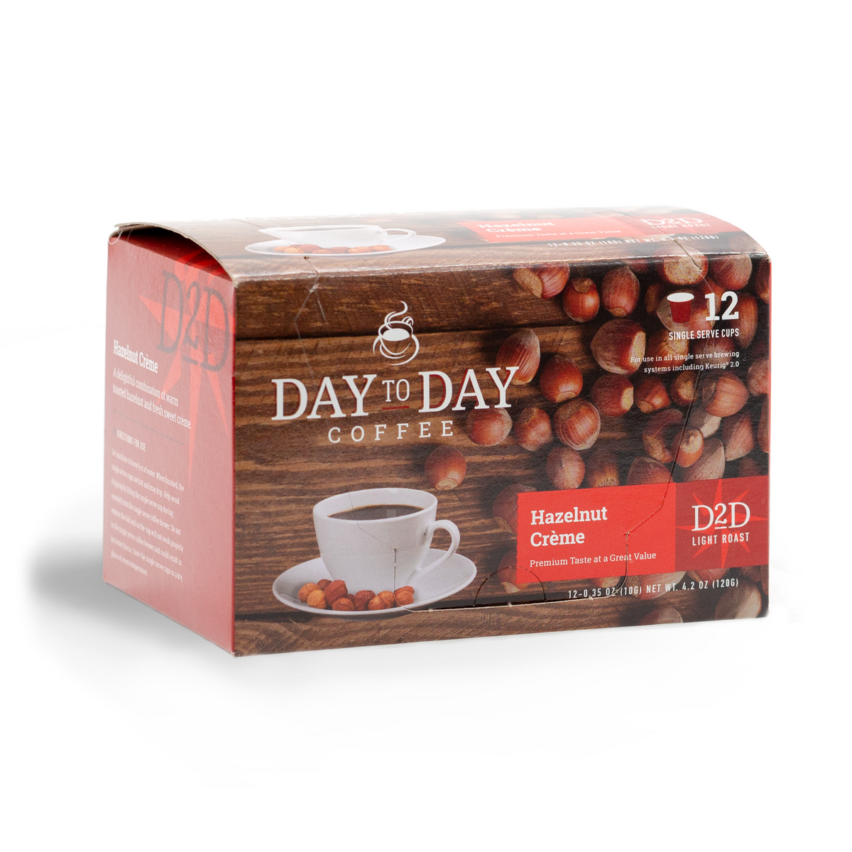 Day to day coffee 12 count hazelnut creme  coffee pods for single serve coffee brewer
