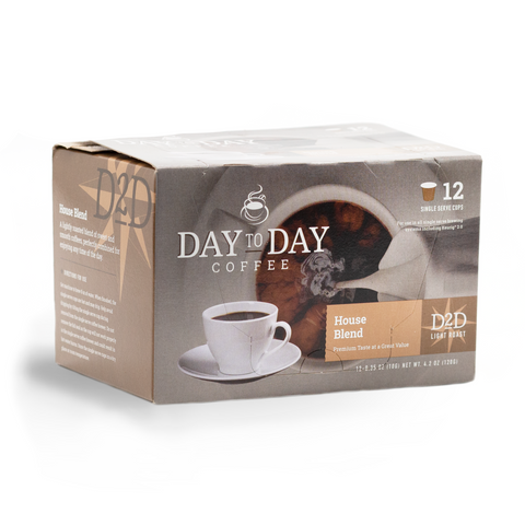 Day to day coffee 12 count house blend light roast coffee pods for single serve coffee brewer
