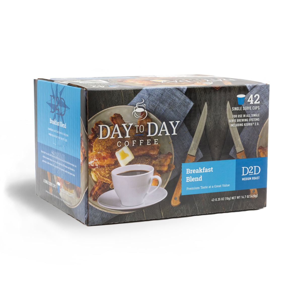 Day to day coffee 42 count breakfast blend medium roast coffee pods for single serve coffee brewer