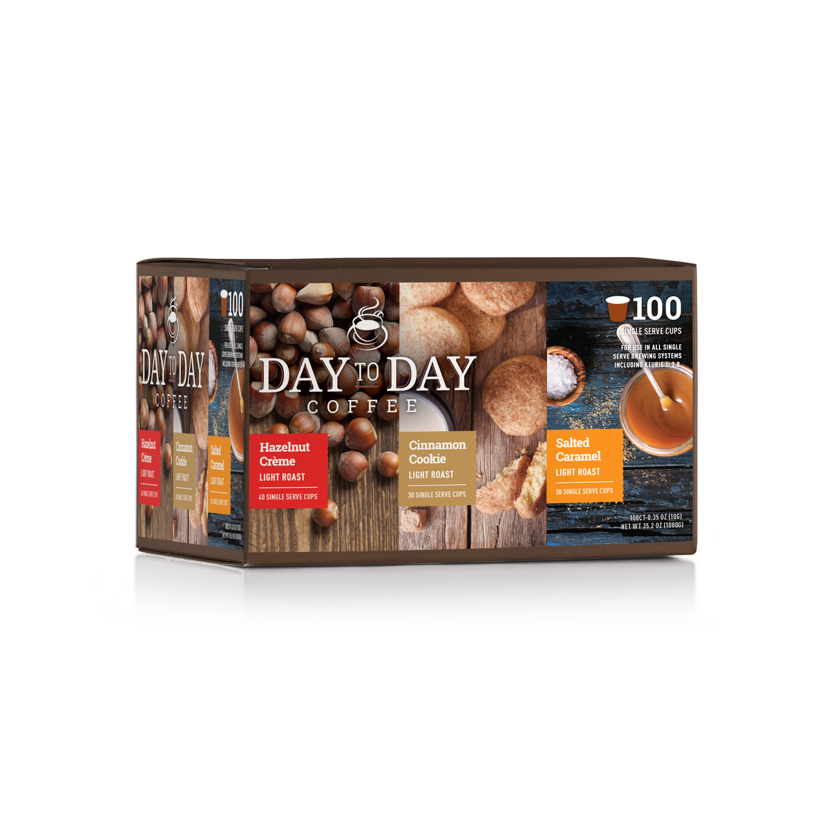 Day to day coffee 100 count variety flavored pack coffee pods for single serve coffee brewer