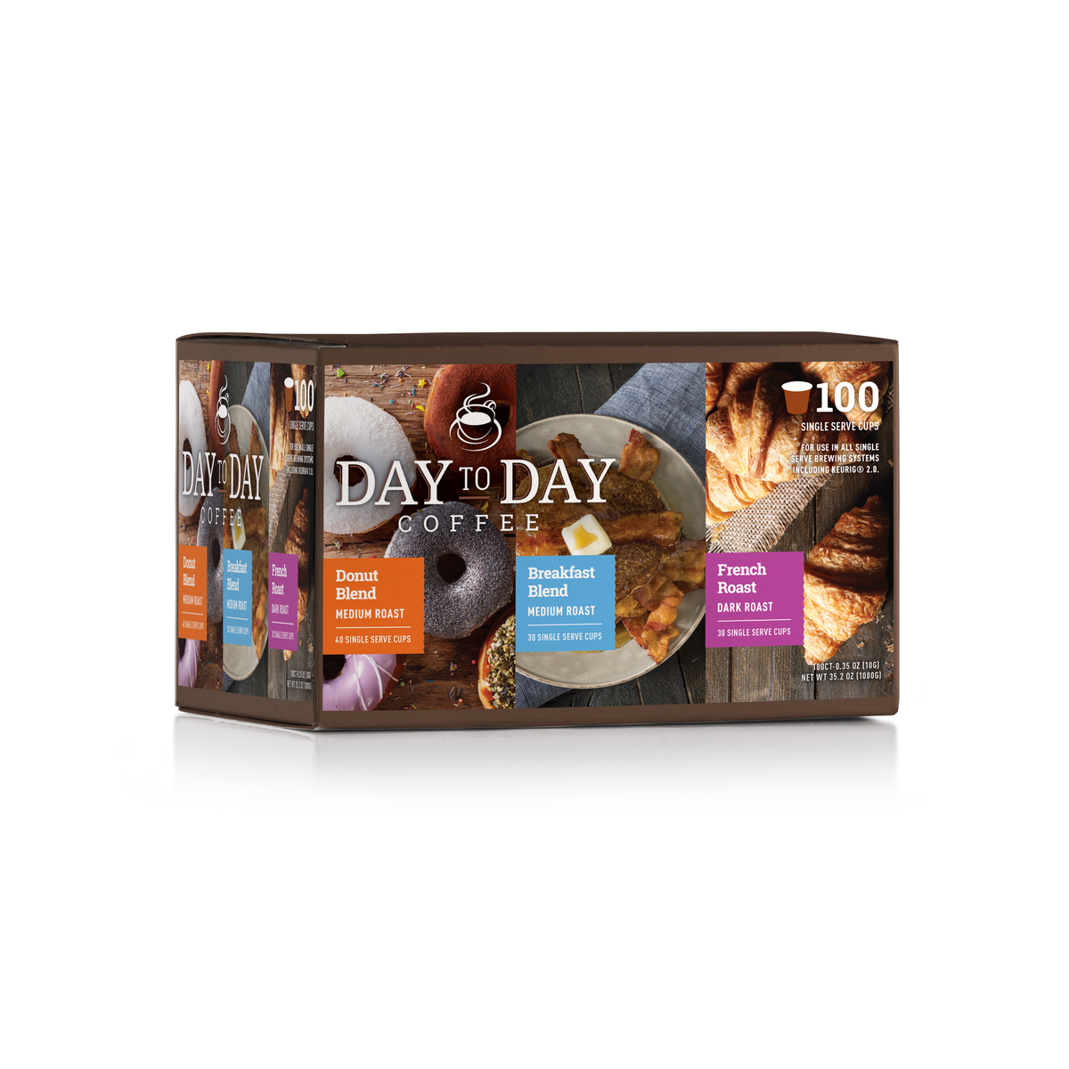 Day to day coffee 100 count variety regular pack coffee pods for single serve coffee brewer