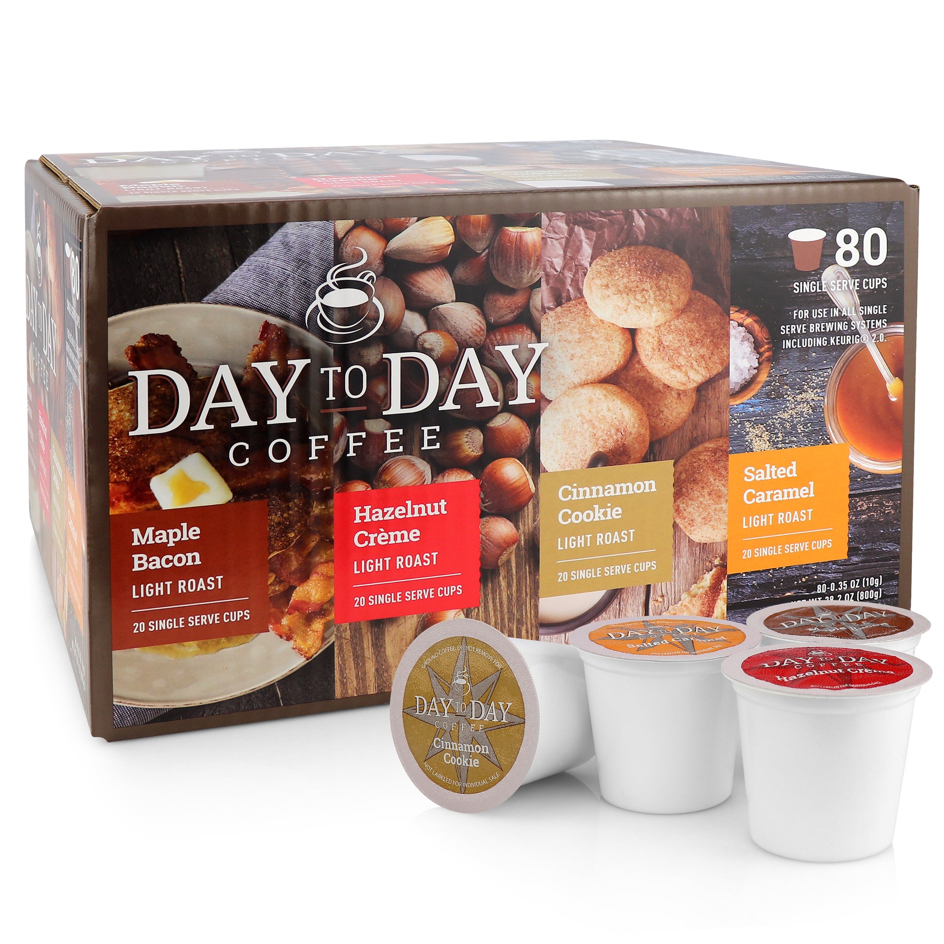 Variety Pack Light Roast Flavored Single Serve Coffee Pods
