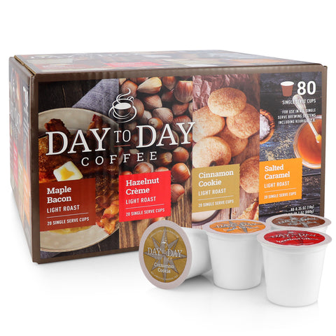 Day to day coffee 80 count variety flavored pack coffee pods for single serve coffee brewer