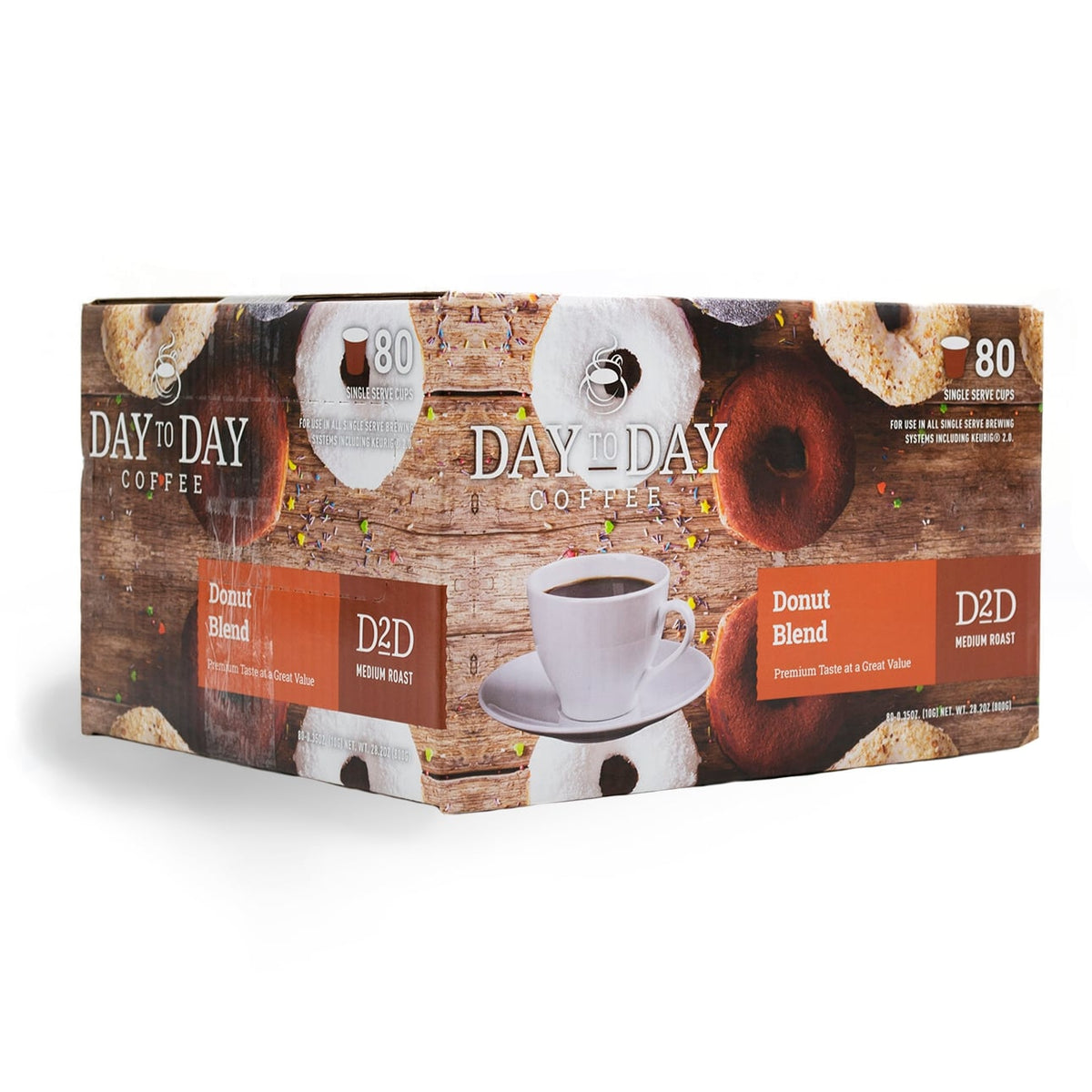 Day to day coffee 80 donut blend medium roast coffee pods for single serve coffee brewer