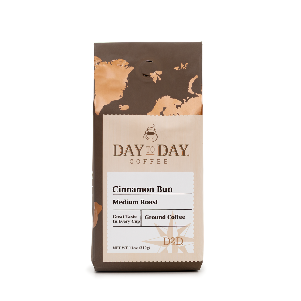 Day to day coffee 11oz cinnamon bun medium roast ground coffee - 1