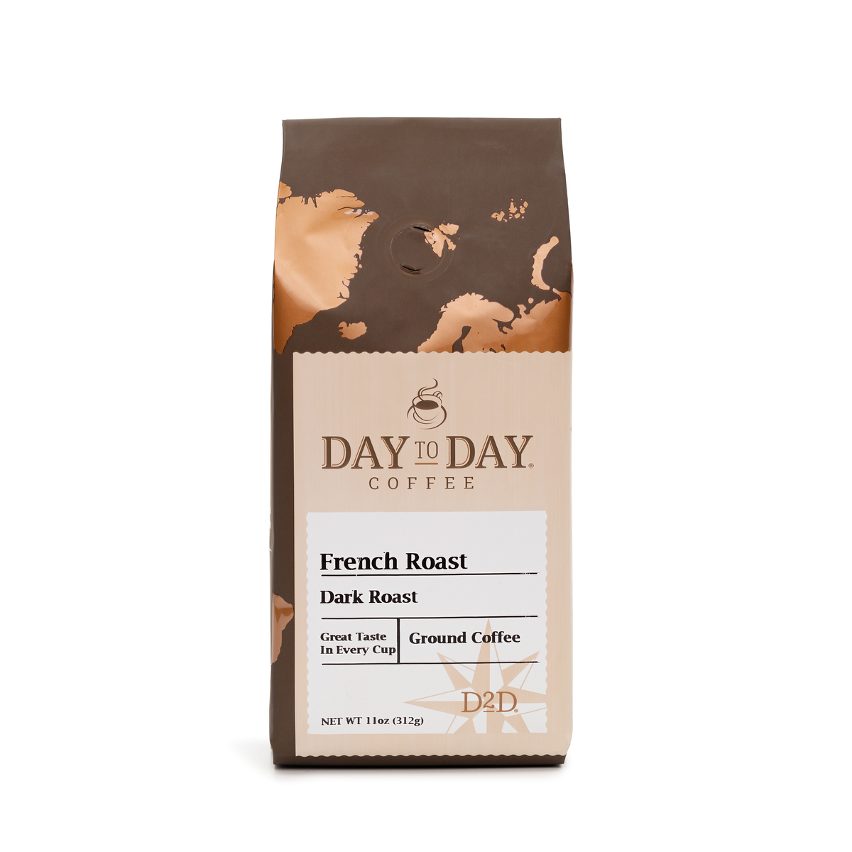 Day to day coffee 11oz french roast dark roast ground coffee - 1