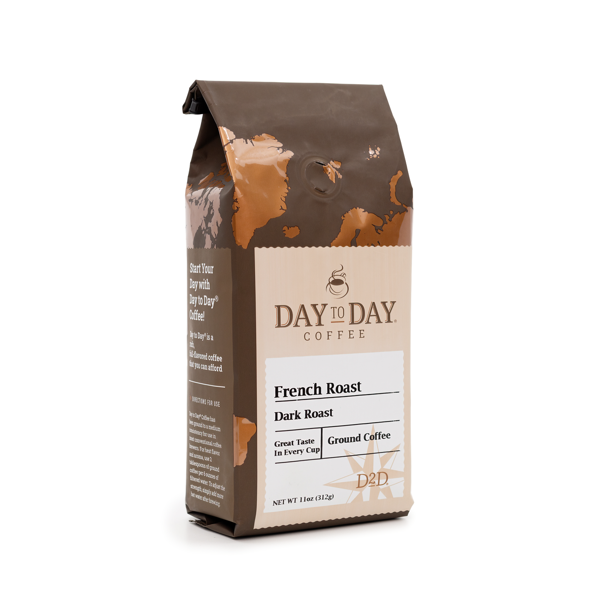 Day to day coffee 11oz french roast dark roast ground coffee - 2