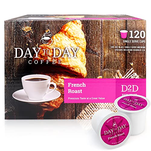 Day to day coffee 120 count french roast dark roast coffee pods for single serve coffee brewer